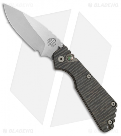Strider + Pro-Tech Custom SnG Automatic Knife Tiger Stripe Ti (3.5" Satin/SW)