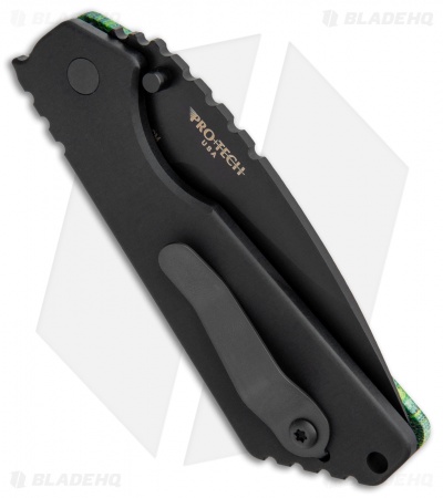 Strider + Pro-Tech SnG Automatic Knife Green Grain Micarta (3.5" Black)