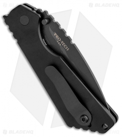 Strider + Pro-Tech SnG Automatic Knife Black Aluminum (3.5" Shark Skin)