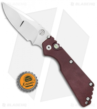 Strider + Pro-Tech SnG Automatic Knife Smooth Burgundy Micarta (3.5" Mirror)