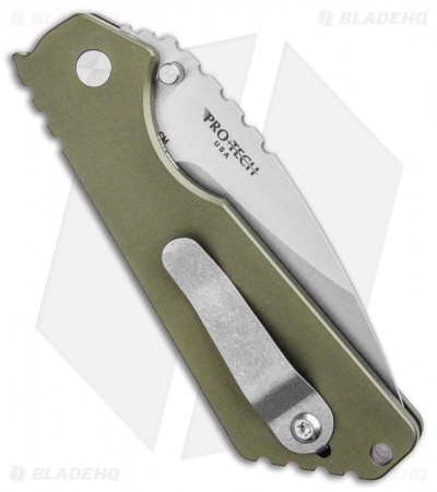 Strider + Pro-Tech SnG Automatic Knife Green Aluminum (3.5" SW) 2401-Green