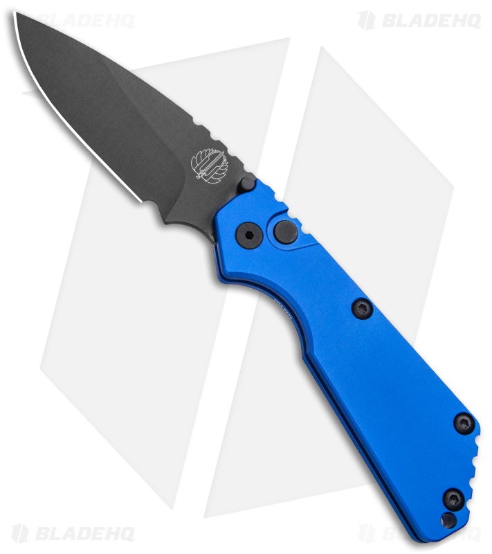 Strider + Pro-Tech SnG Automatic Knife Solid Blue Aluminum (3.5" Black)