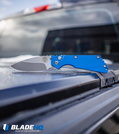 Strider + Pro-Tech SnG Automatic Knife Solid Blue Aluminum (3.5" Stonewash)