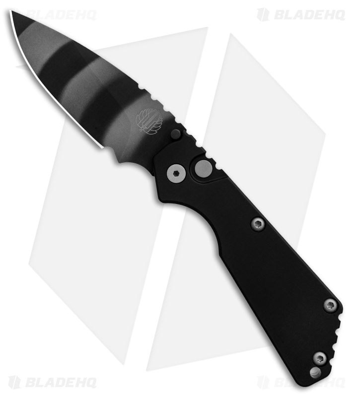 Strider + Pro-Tech SnG | Automatic Knife | Black Aluminum | Tiger