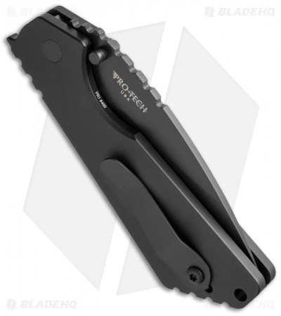 Strider + Pro-Tech SnG Automatic Knife Solid Black Aluminum (3.5" Black) 2403