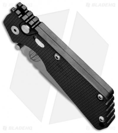 Strider + Pro-Tech  SnG Automatic Knife Knurled w/Safety (3.5" Stonewash)