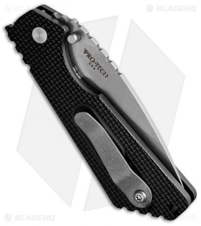 Strider + Pro-Tech  SnG Automatic Knife Knurled w/Safety (3.5" Stonewash)