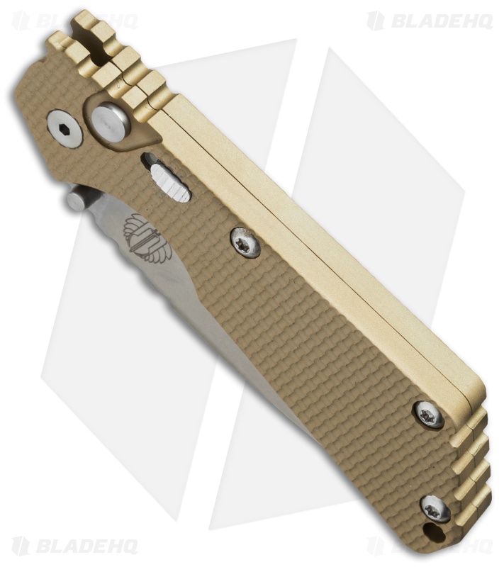 Strider + Pro-Tech SnG Automatic Knife Tan Knurled w/Safety (3.5" Stonewash)