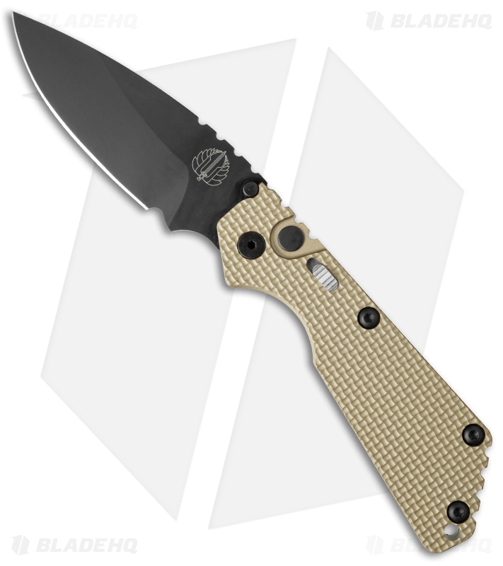 Strider + Pro-Tech SnG Automatic Knife Desert Tan Knurled w/Safety (3.5" Black)