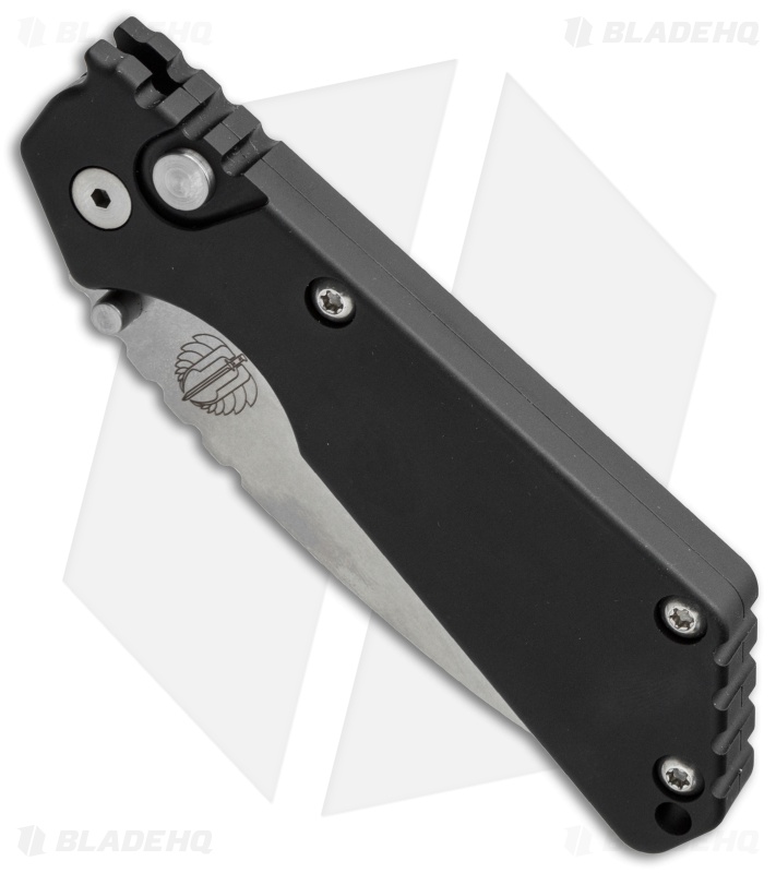 Strider + Pro-Tech SnG AutoKnife Solid Black Aluminum (3.5" Stonewash) 2401