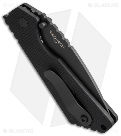 Strider + Pro-Tech SnG Automatic Knife Knurled Aluminum w/Safety (3.5" Black)