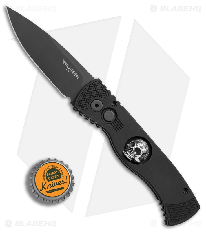 Pro-Tech TR-2 L.E. Tactical Response Auto Knife Johnny 10 Rings Skull (3" Black)