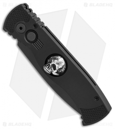 Pro-Tech TR-2 L.E. Tactical Response Auto Knife Johnny 10 Rings Skull (3" Black)