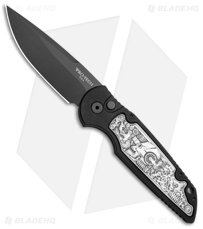 Pro-Tech TR-3 Shaw Steampunk Automatic Knife Coin Struck Inlay