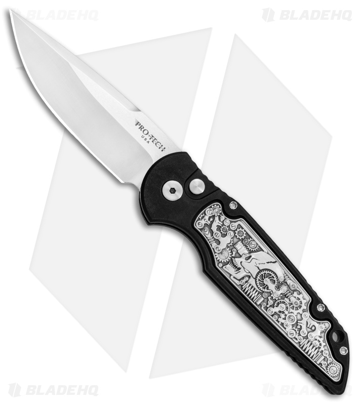 Pro-Tech TR-3 Shaw Steampunk Automatic Knife Coin Struck Inlay
