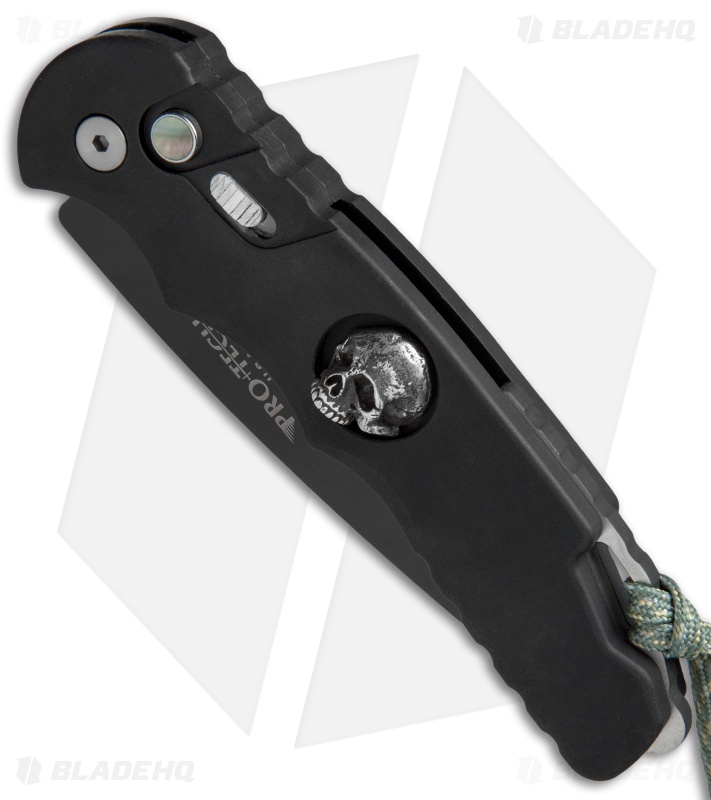 Pro-Tech TR-4 Limited Edition Johnny Skull Automatic Knife (4" Black) J10R