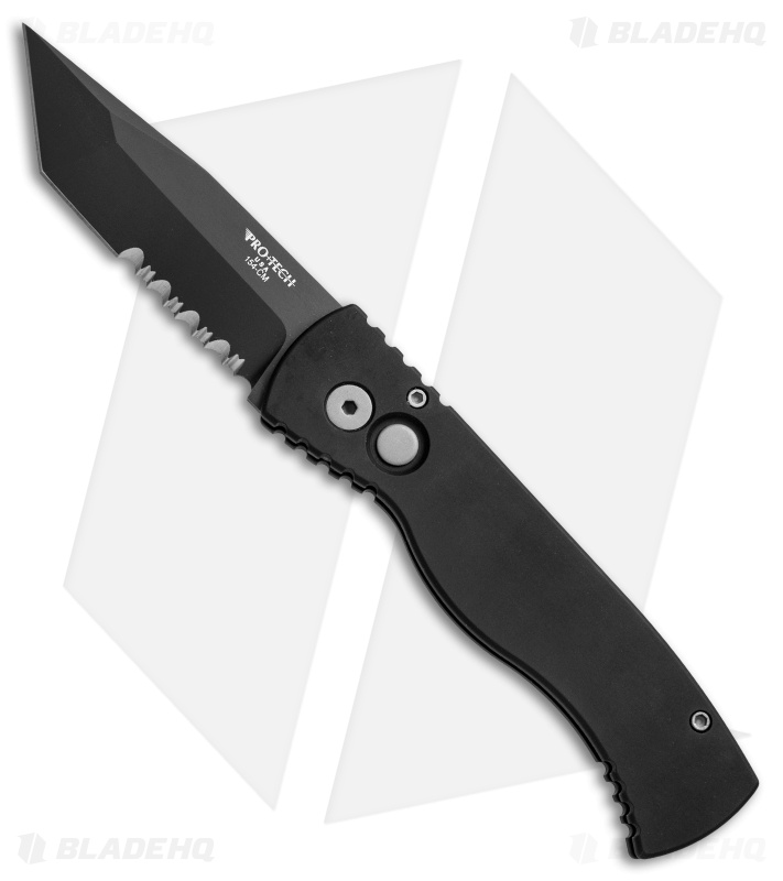 Pro-Tech TR-1.4S Tactical Response Tanto Automatic Knife (3" Black Serr)