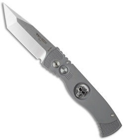 Pro-Tech TR-1 Gray/Skull Custom Tactical Response Automatic Knife (3" Satin)