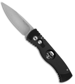 Pro-Tech TR-2.60 Skull Tactical Response Automatic Knife Black (3" Stonewash) 