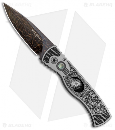 Protech Custom TR-2 Big 5 Set Automatic Knives Stainless Steel (Damascus) 