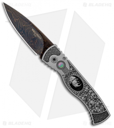 Protech Custom TR-2 Big 5 Set Automatic Knives Stainless Steel (Damascus) 