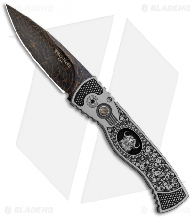 Protech Custom TR-2 Big 5 Set Automatic Knives Stainless Steel (Damascus) 