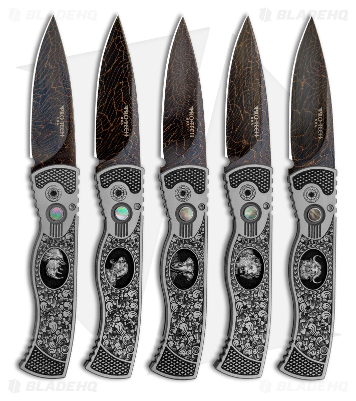 Protech Custom TR-2 Big 5 Set Automatic Knives Stainless Steel