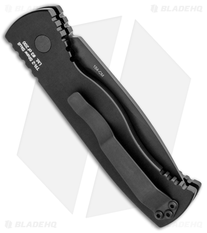 Pro-Tech TR-2 L.E. Gold Skull SWAT Tactical Response Automatic Knife (3" Black)