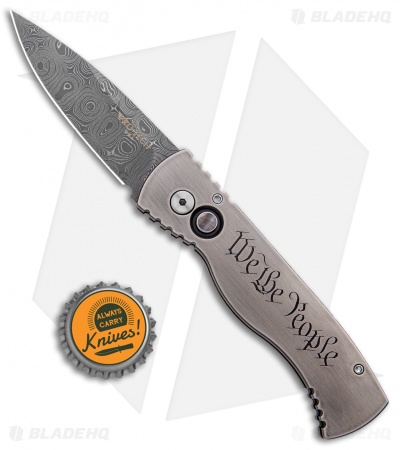 Pro-Tech TR-2 Steel Custom "We the People" Automatic Knife (3" Damascus) USA 2