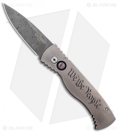 Pro-Tech TR-2 Steel Custom "We the People" Automatic Knife (3" Damascus) USA 2