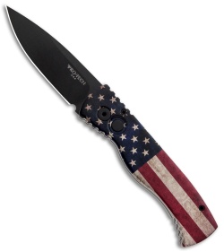 Pro-Tech TR-2 Tactical Response Automatic Knife US Flag (3" DLC Black) TR-2.40