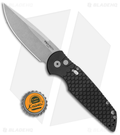 Pro-Tech TR-3 Automatic Knife Black Fish Scales w/ Safety (3.5" SW Magnacut) 