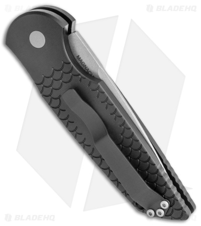 Pro-Tech TR-3 Automatic Knife Black Fish Scales w/ Safety (3.5" SW Magnacut) 