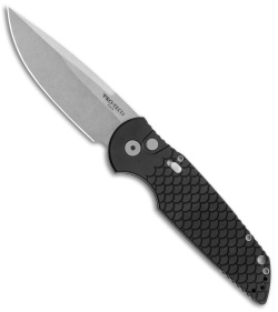 Pro-Tech TR-3 Automatic Knife Black Fish Scales w/ Safety (3.5" SW Magnacut) 