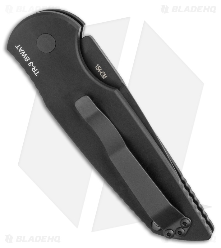 Pro-Tech TR-3 SWAT Tactical Response Automatic Knife Black Aluminum (3.5" Black)