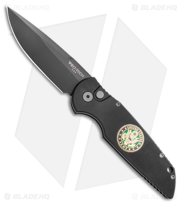Pro-Tech TR-3 Army Medallion Tactical Response Automatic Knife (3.5" Black DLC)