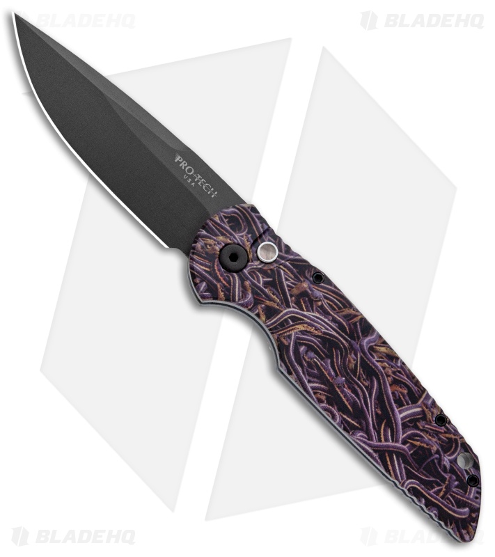 Pro-Tech TR-3 Automatic Knife Custom PK Anodized Snakes (3.5" Black)