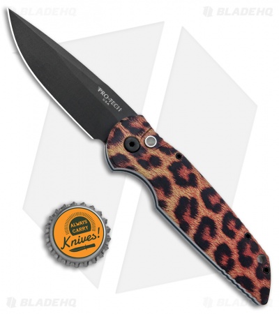 Pro-Tech TR-3 Automatic Knife Custom PK Anodized "Leopard" Print (3.5" Black)