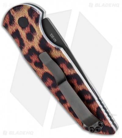 Pro-Tech TR-3 Automatic Knife Custom PK Anodized "Leopard" Print (3.5" Black)