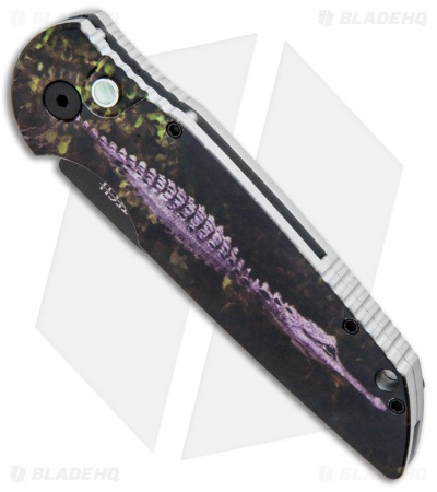 Pro-Tech TR-3 Automatic Knife Custom PK Anodized "Croc" Print (3.5" Black)