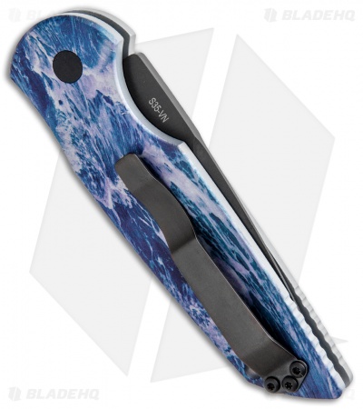 Pro-Tech TR-3 Automatic Knife Custom PK Anodized "Blue Abyss" Print (3.5" Black)