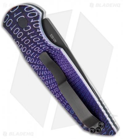 Pro-Tech TR-3 Automatic Knife Custom PK Anodized "Binary" Print (3.5" Black)
