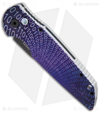 Pro-Tech TR-3 Automatic Knife Custom PK Anodized "Binary" Print (3.5" Black)