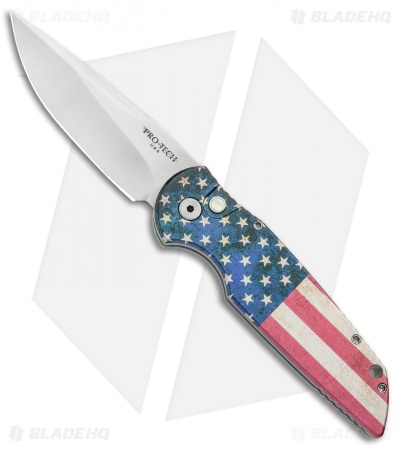 Pro-Tech TR-3 Automatic Knife PK Custom Vintage Flag (3.5" Hand Satin)