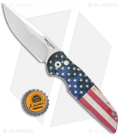 Pro-Tech TR-3 Automatic Knife PK Custom Vintage Flag (3.5" Mirror)