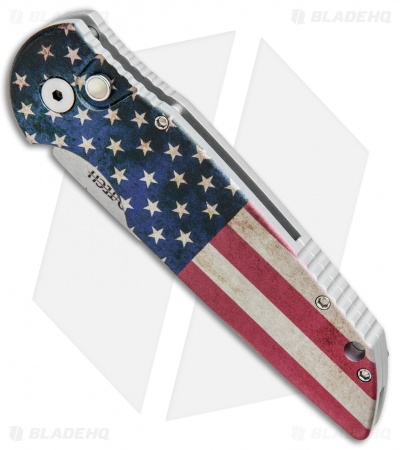 Pro-Tech TR-3 Automatic Knife PK Custom Vintage Flag (3.5" Mirror)