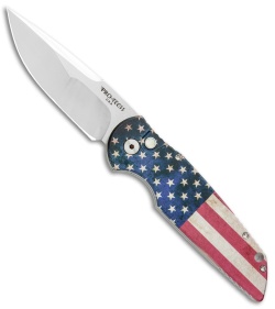 Pro-Tech TR-3 Automatic Knife PK Custom Vintage Flag (3.5" Mirror)