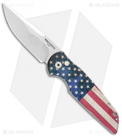 Pro-Tech TR-3 Automatic Knife PK Custom Vintage Flag (3.5" Mirror)