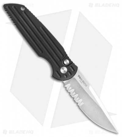Pro-Tech TR-3 Tactical Response Automatic Knife Grooved Left-Hand (3.5" SW Serr)