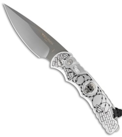 Pro-Tech Razor Wire Skull TR-4 Automatic Knife (4" Gray DLC) Limited Edition